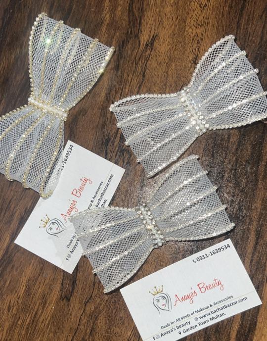Fancy rhinestone chain bow